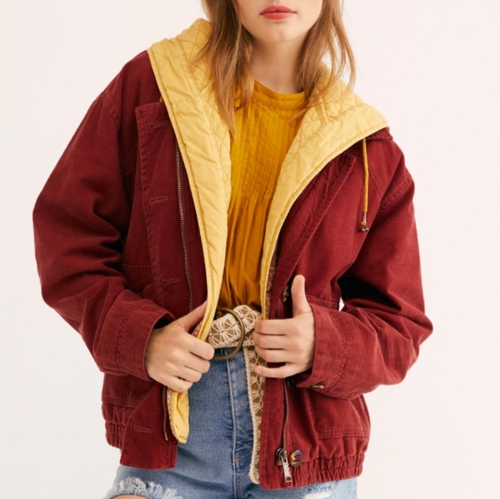 New Free People Two-fer Military Bomber Ja…
